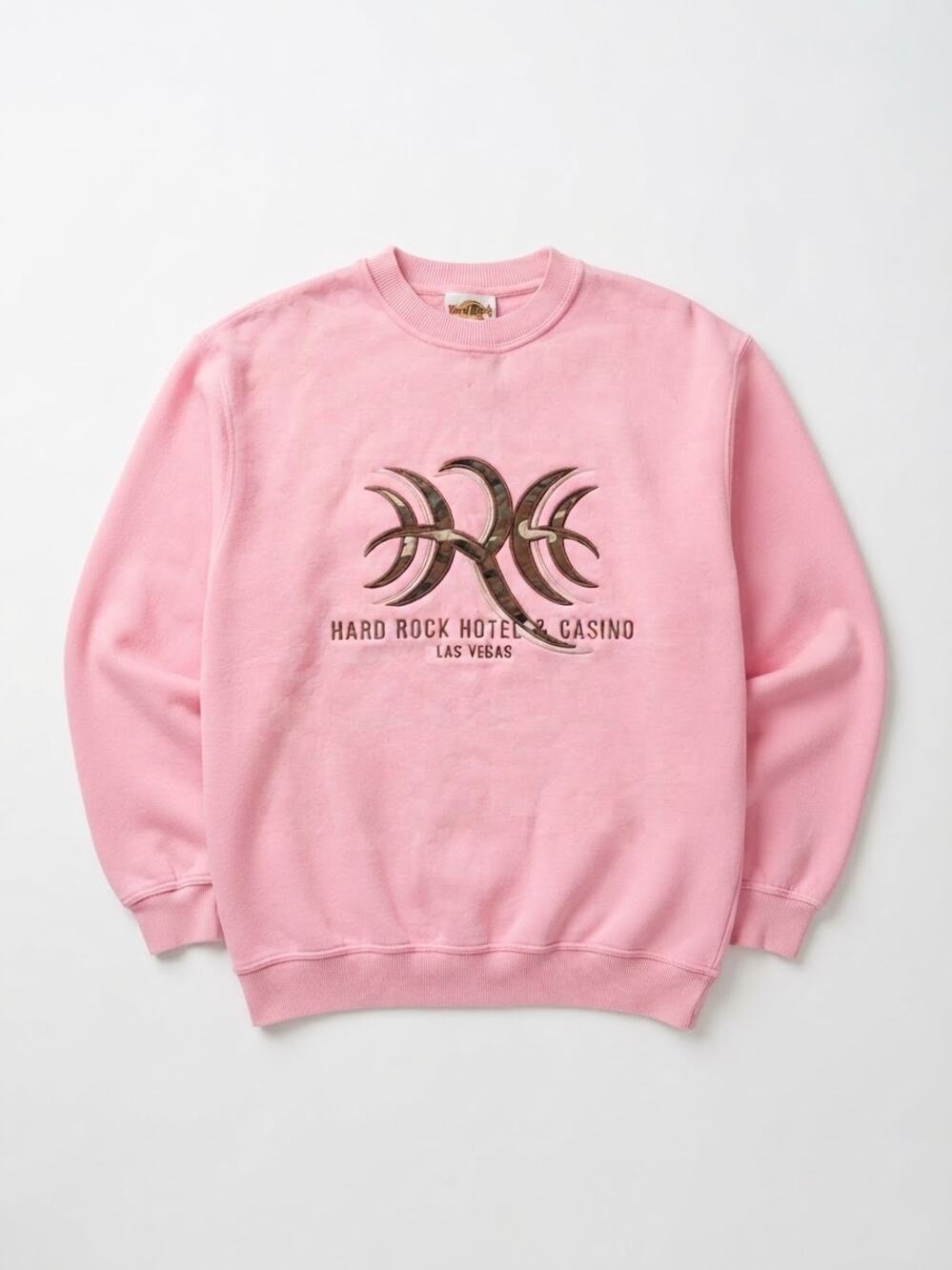 Hard Rock Hotel Las Vegas Pink Sweatshirt Tribal Logo Crewneck Vintage Small y2k